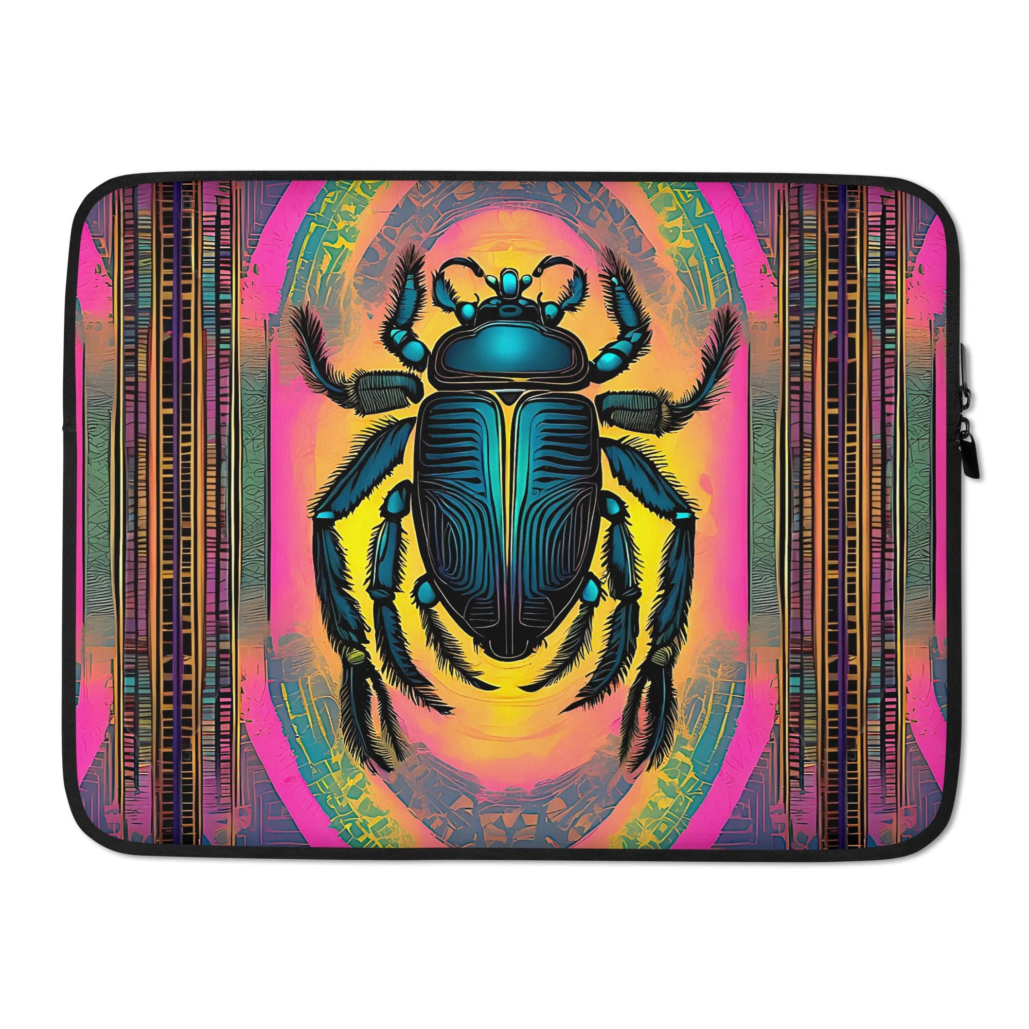 Neon Egyptian Scarab Laptop Sleeve