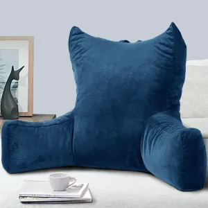 Neustern Reading Pillow for Sitting in Bed Adult, Back Pillow for Bed Shredded Memory Foam Chair Pillow with Arms and Pockets, Backrest and Support with Washable Cover for Watching TV/Gaming/Relaxing