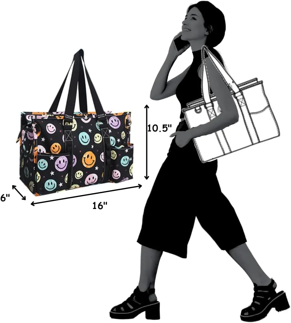 NGIL Utility Water Resistant Zippered Lined Tote Bag,Multi Pocket Organizer, Work Tote Bags for Women, Nurse Tote,Nurse Gift