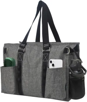 NGIL Utility Water Resistant Zippered Lined Tote Bag,Multi Pocket Organizer, Work Tote Bags for Women, Nurse Tote,Nurse Gift