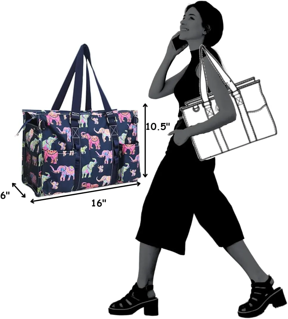 NGIL Utility Water Resistant Zippered Lined Tote Bag,Multi Pocket Organizer, Work Tote Bags for Women, Nurse Tote,Nurse Gift