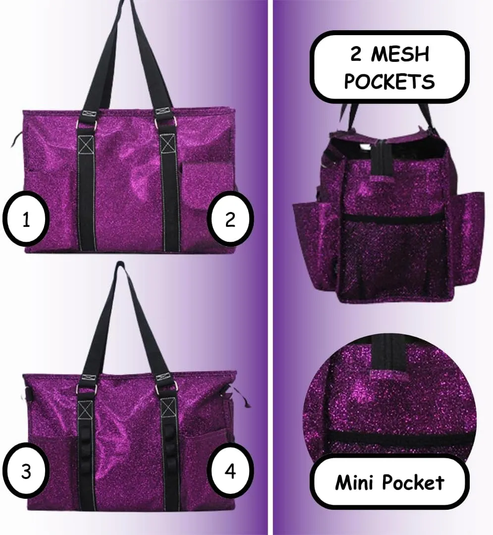 NGIL Utility Water Resistant Zippered Lined Tote Bag,Multi Pocket Organizer, Work Tote Bags for Women, Nurse Tote,Nurse Gift