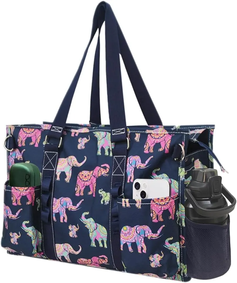 NGIL Utility Water Resistant Zippered Lined Tote Bag,Multi Pocket Organizer, Work Tote Bags for Women, Nurse Tote,Nurse Gift