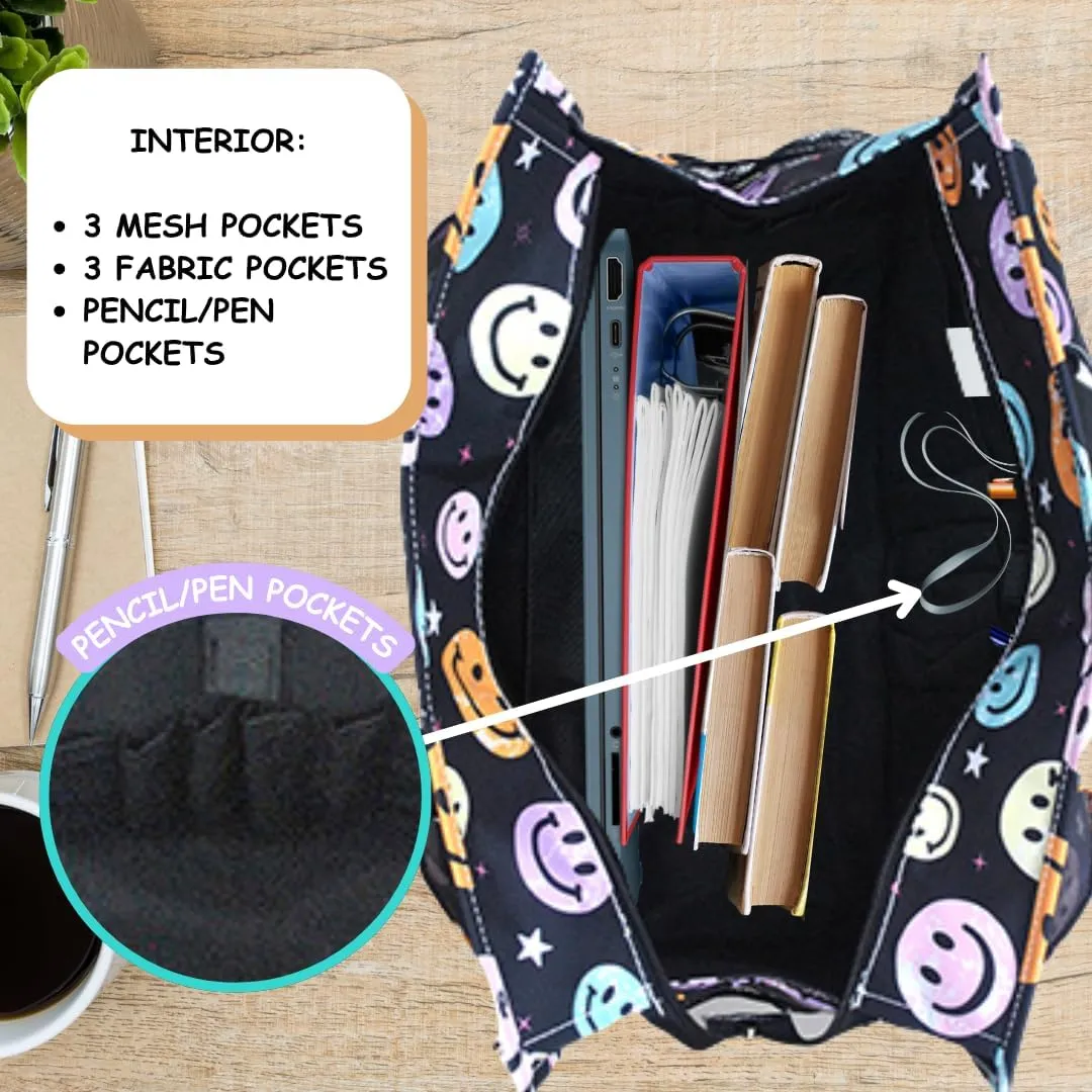 NGIL Utility Water Resistant Zippered Lined Tote Bag,Multi Pocket Organizer, Work Tote Bags for Women, Nurse Tote,Nurse Gift