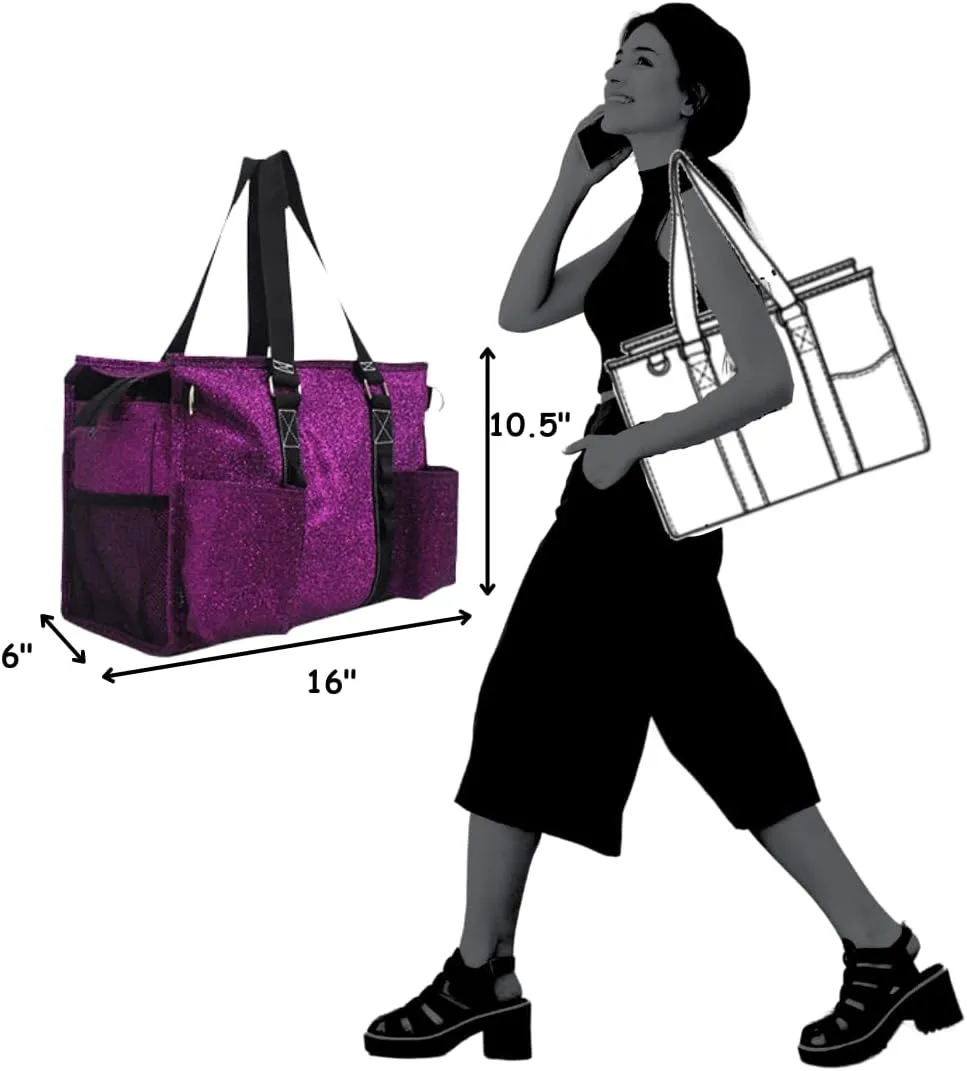 NGIL Utility Water Resistant Zippered Lined Tote Bag,Multi Pocket Organizer, Work Tote Bags for Women, Nurse Tote,Nurse Gift