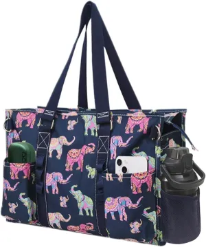 NGIL Utility Water Resistant Zippered Lined Tote Bag,Multi Pocket Organizer, Work Tote Bags for Women, Nurse Tote,Nurse Gift