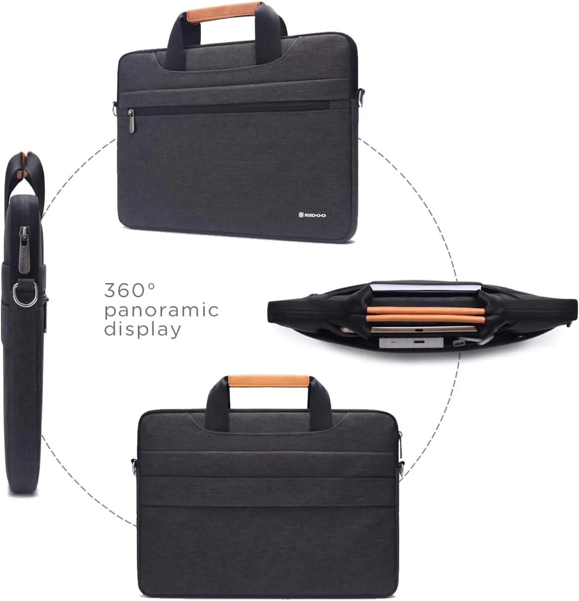 NIDOO 10-17 Inch Laptop Briefcase Carrying Bag Water-Resistant Computer Sleeve Case