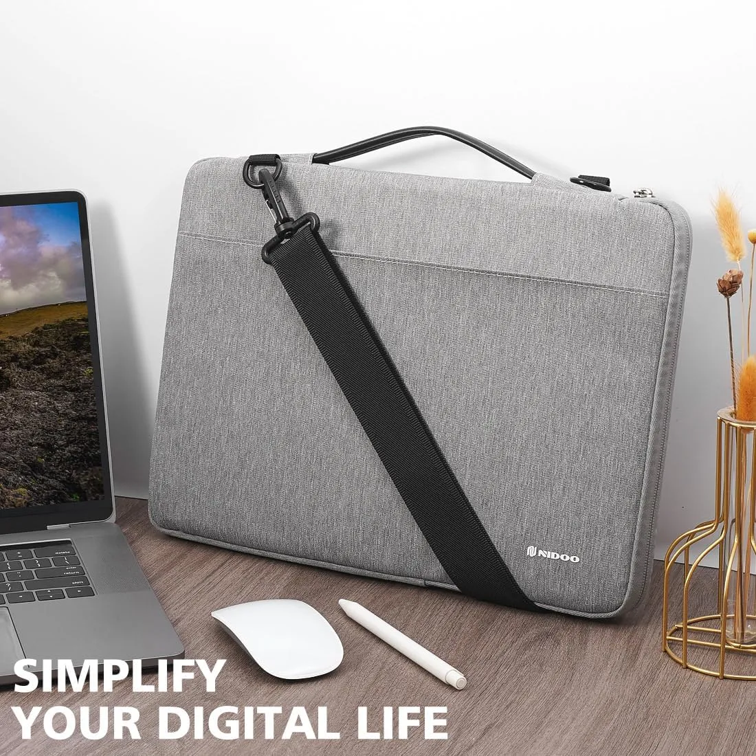 NIDOO 15.6 inch Laptop Sleeve Case Carrying Bag for 16" MacBook Pro M2 M1 / Legion 7i Gen 6 / Legion 5 Pro / 15" Surface Laptop 3/15.6" Lenovo Legion 5 / ThinkPad T15 P15s E15 L15 / Galaxy Book Pro