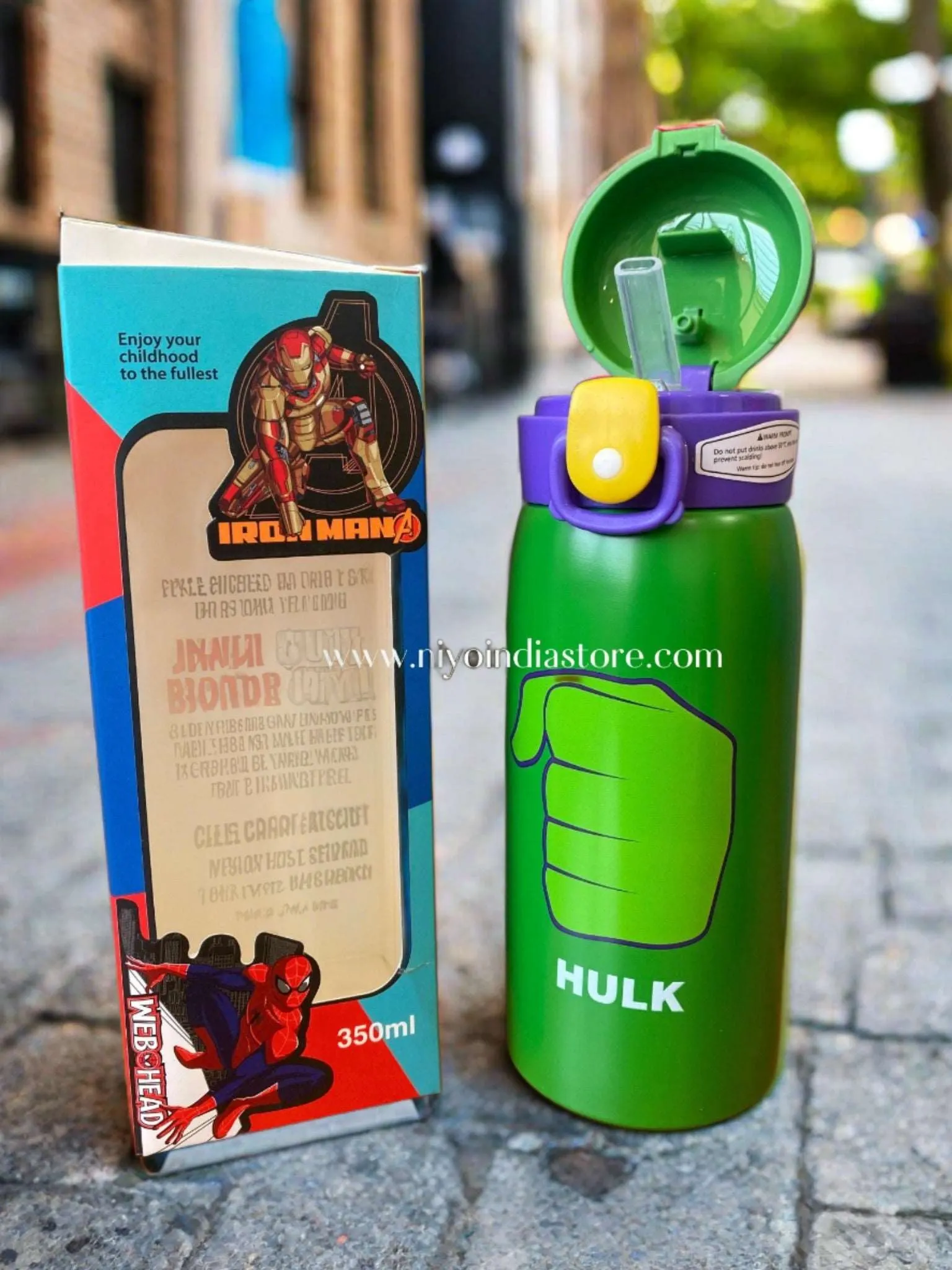 NIYO TOYS Avenger Water Bottle for Kids - Fun Design