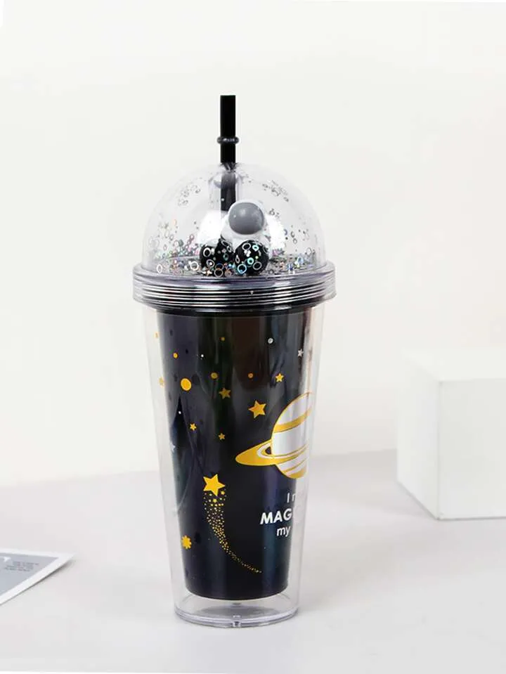 NIYO TOYS Cartoon Space Straw Cup for Kids