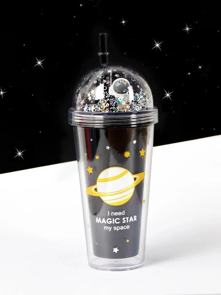 NIYO TOYS Cartoon Space Straw Cup for Kids