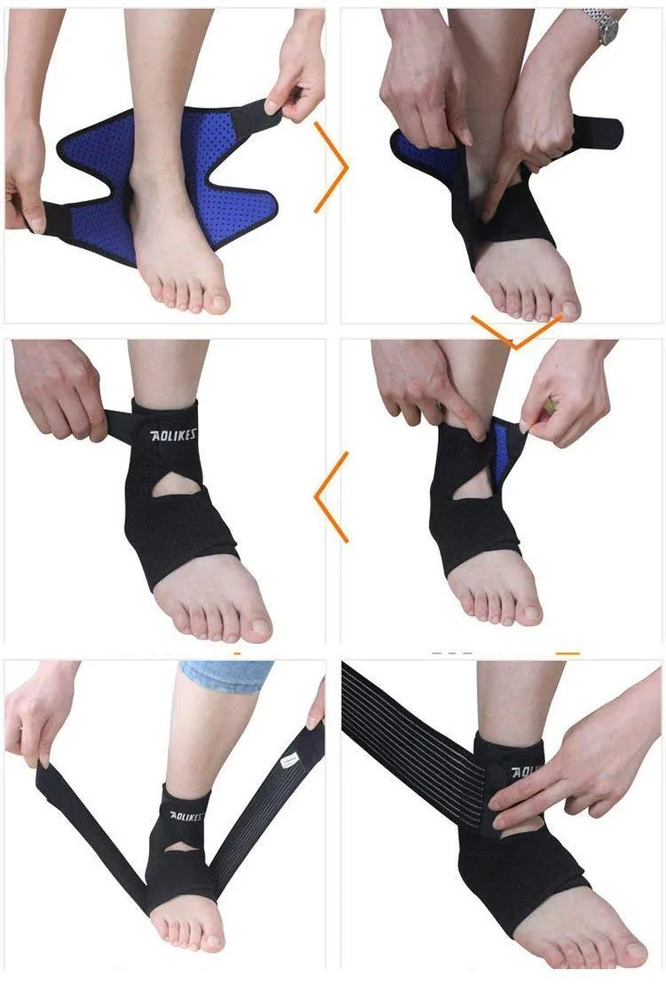 Nonslip Breathable Ankle Brace with Adjustable Compression Wrap Support Foot Stabilizer for Arthritis, Injury Recovery, Joint Pain, Ankle Sleeve Guard for Sports Basketball, Football, Soccer, Running
