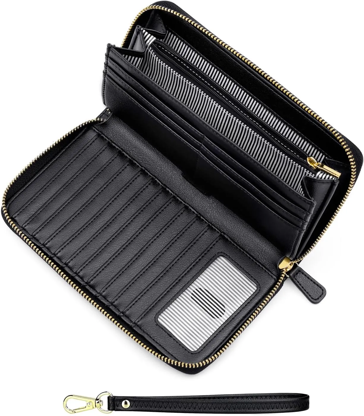 nuoku Rfid Wristlet Wallets for Women, Clutch Purses with Card Slots, Women's Wristlet Handbags, Wrist Strap