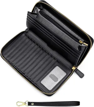 nuoku Rfid Wristlet Wallets for Women, Clutch Purses with Card Slots, Women's Wristlet Handbags, Wrist Strap
