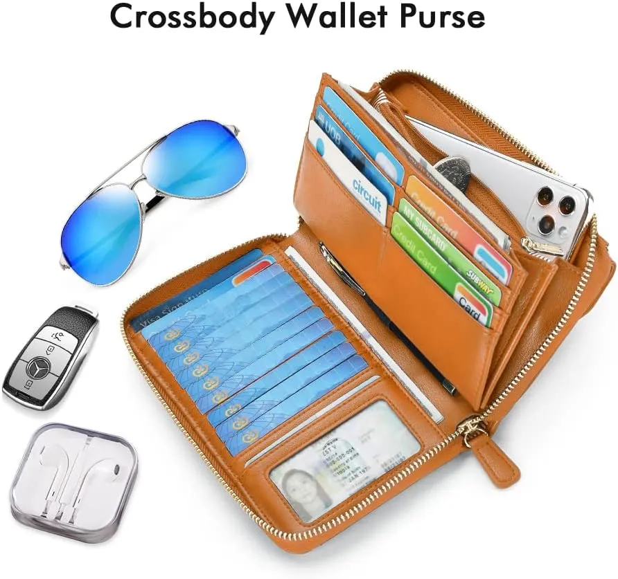 nuoku Wallets for Women Credit Card Slots with RFID Blocking Large Capacity Wristlet