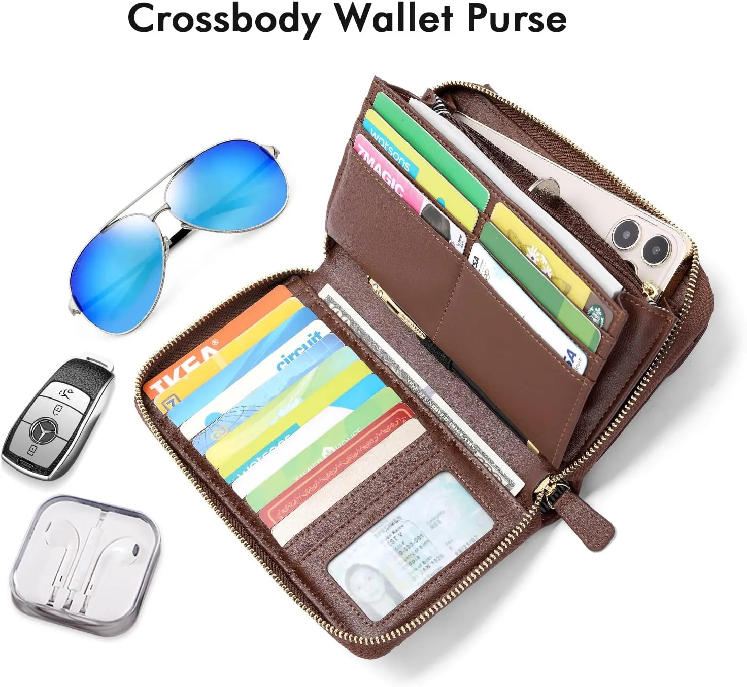 nuoku Wallets for Women Credit Card Slots with RFID Blocking Large Capacity Wristlet