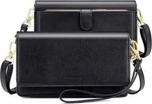 nuoku Women Small Crossbody Bag Cellphone Purse Wallet with RFID Card Slots 2 Straps