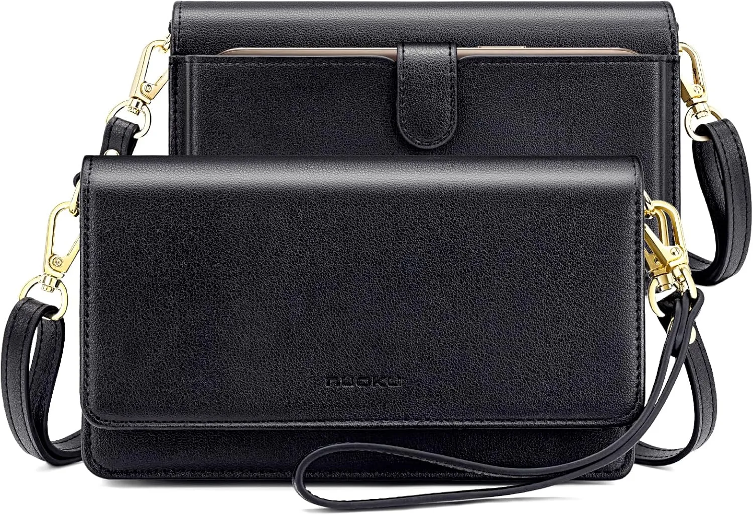 nuoku Women Small Crossbody Bag Cellphone Purse Wallet with RFID Card Slots 2 Straps