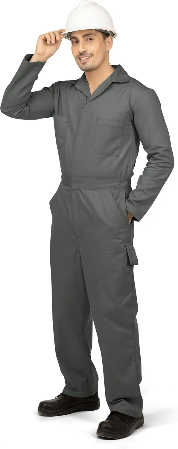NY Threads Men’s Twill Long Sleeve Coverall Slim Fit Utility Work Wear
