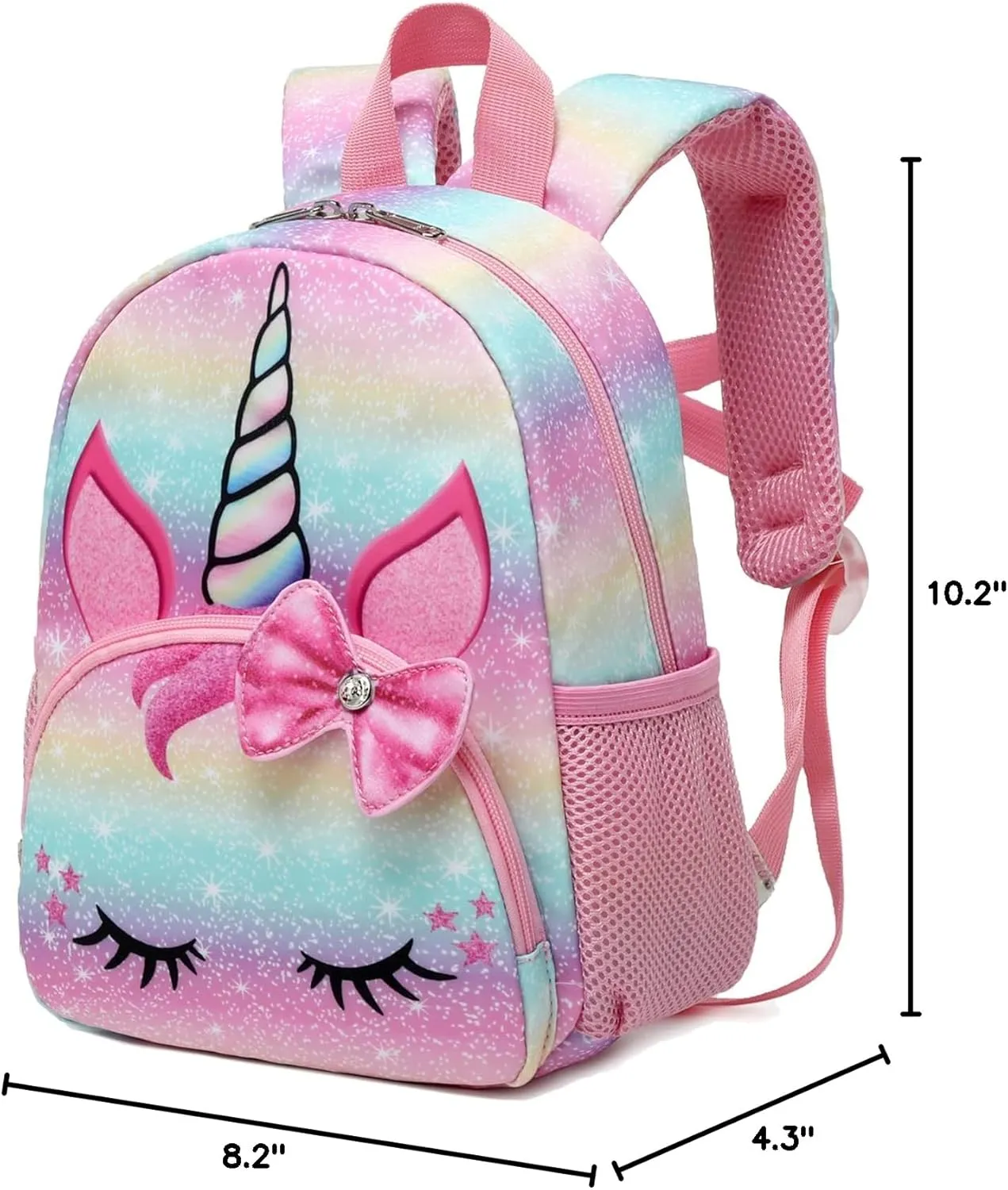 Octsky Unicorn Toddler Backpack Girls Mini Backpack for Kids, Lightweight Preschool Backpack for Kindergarten Little Girls Bookbag With Chest Strap