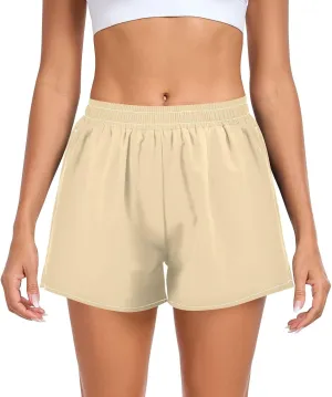 ODAWA Misty Rose Women's Basketball Shorts, Quick Dry Womens Swim Shorts Small