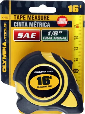 Olympia Tools Tape Measure SAE, 43-232, 16 Feet