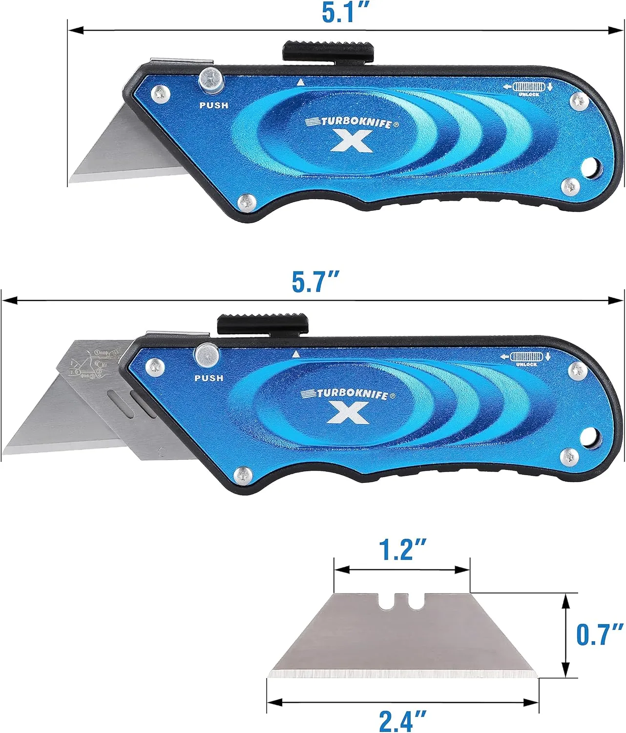 Olympia Tools Turboknife X Utility Knife 33-134, Blue