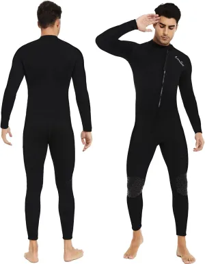 OMGear Wetsuit Men Women 3mm Neoprene Full Body UV Protection One Piece Long Sleeves Scuba Diving Suits Back Zipper Swimsuit for Scuba Diving Surf Snorkeling Swimming