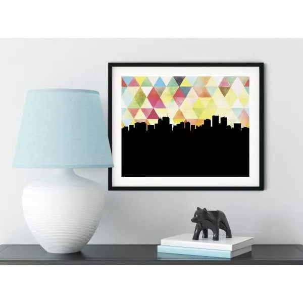Oranjestad, Aruba geometric skyline