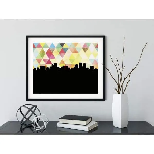 Oranjestad, Aruba geometric skyline