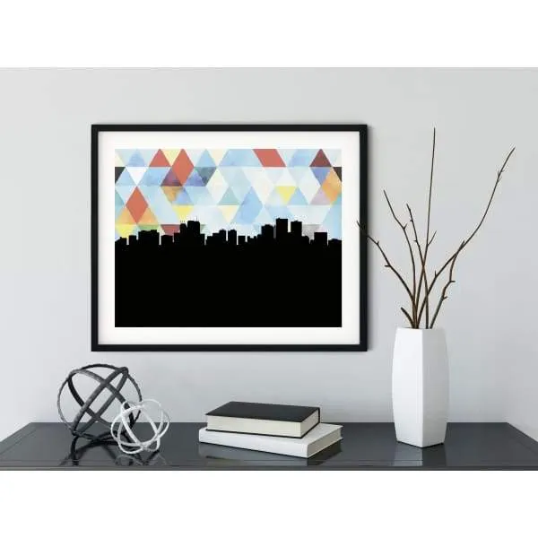 Oranjestad, Aruba geometric skyline