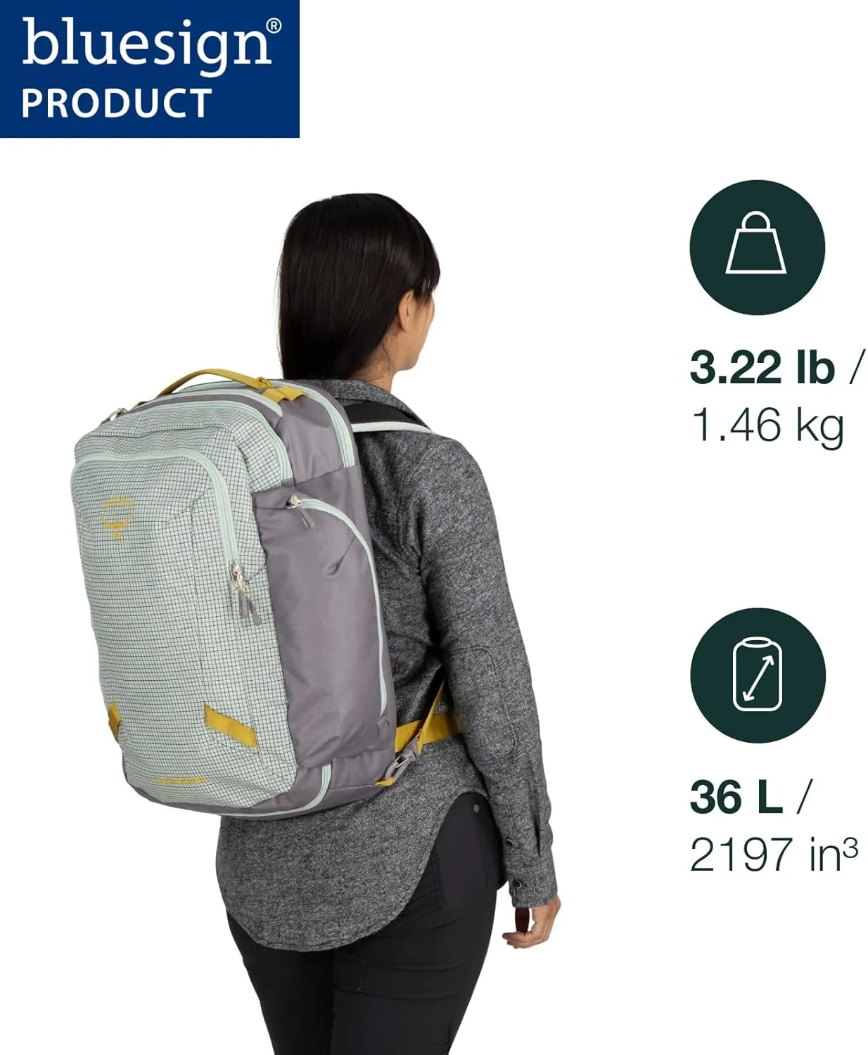 Osprey Transporter 36L Travel Pack, Blue Flame/Nocturnal Blue