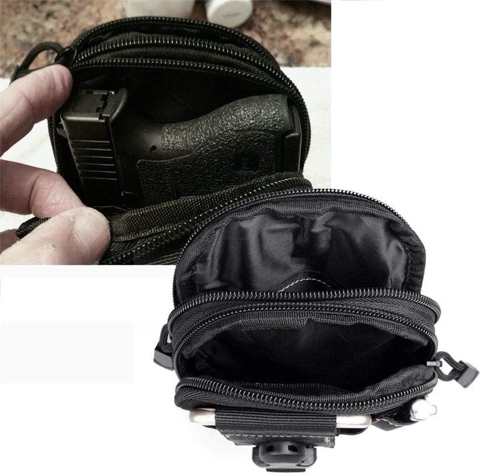 Outdoor Tactical Holster Military Molle Hip Waist Belt Bag Wallet Pouch Purse Phone Case for Compact Subcompact Pistols Guns Concealed Carry Waist Pack/Holster