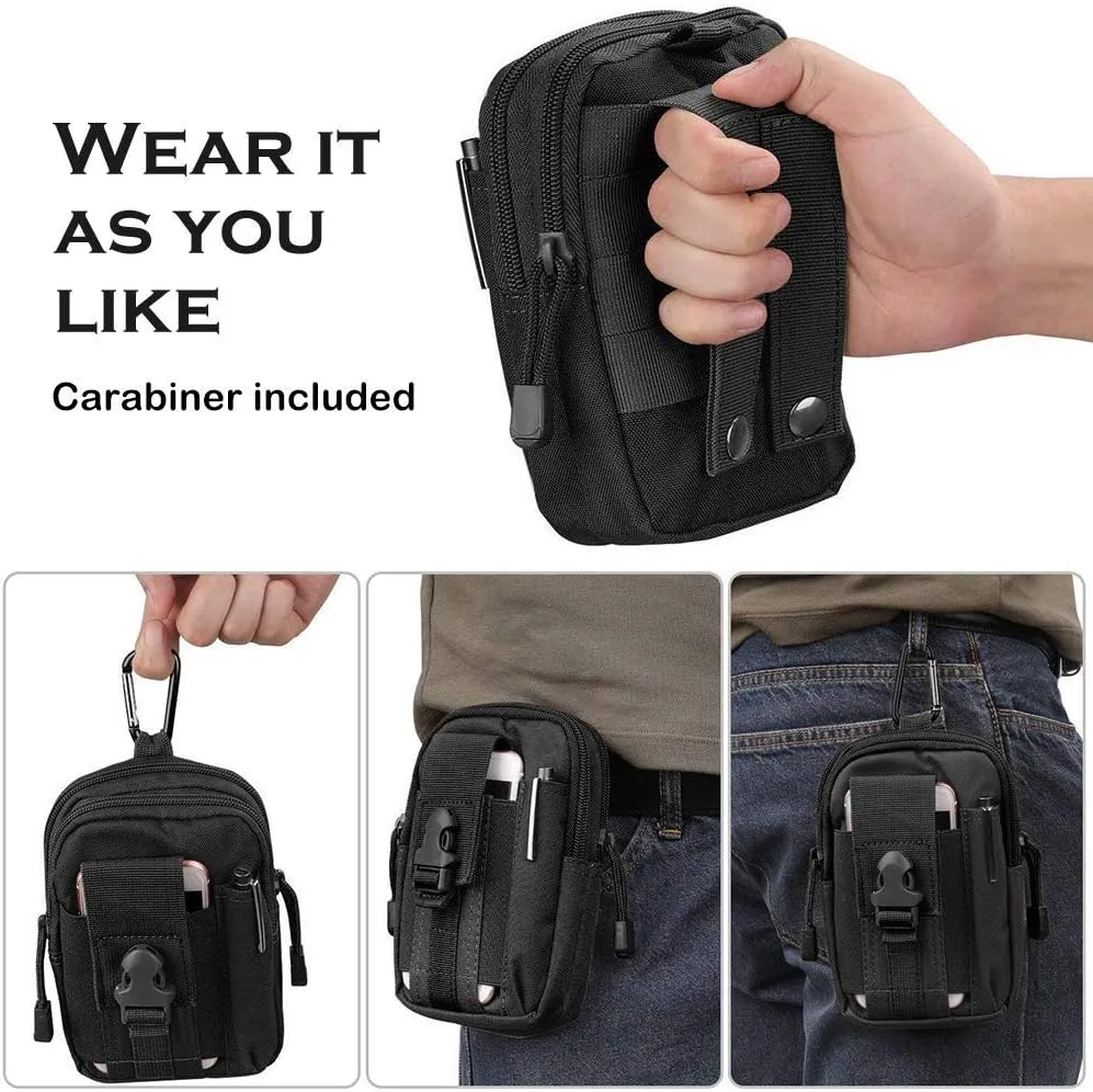 Outdoor Tactical Holster Military Molle Hip Waist Belt Bag Wallet Pouch Purse Phone Case for Compact Subcompact Pistols Guns Concealed Carry Waist Pack/Holster