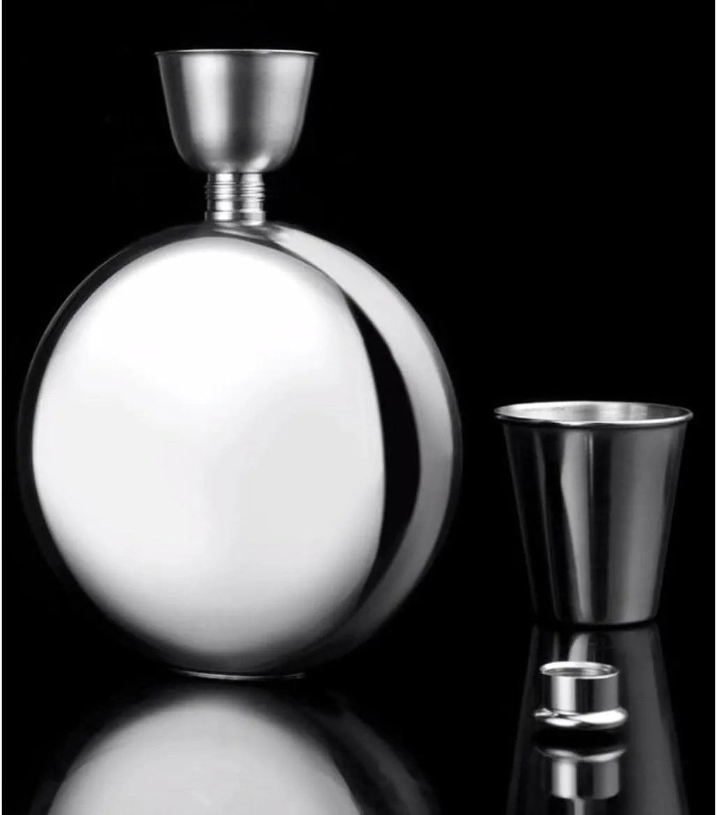 Outdoor Travel Small Flasks 316 Stainless Steel Flasks with Funnel Flasks for Liquor for Men Wedding Party Birthdays 10Oz Flasks(C)