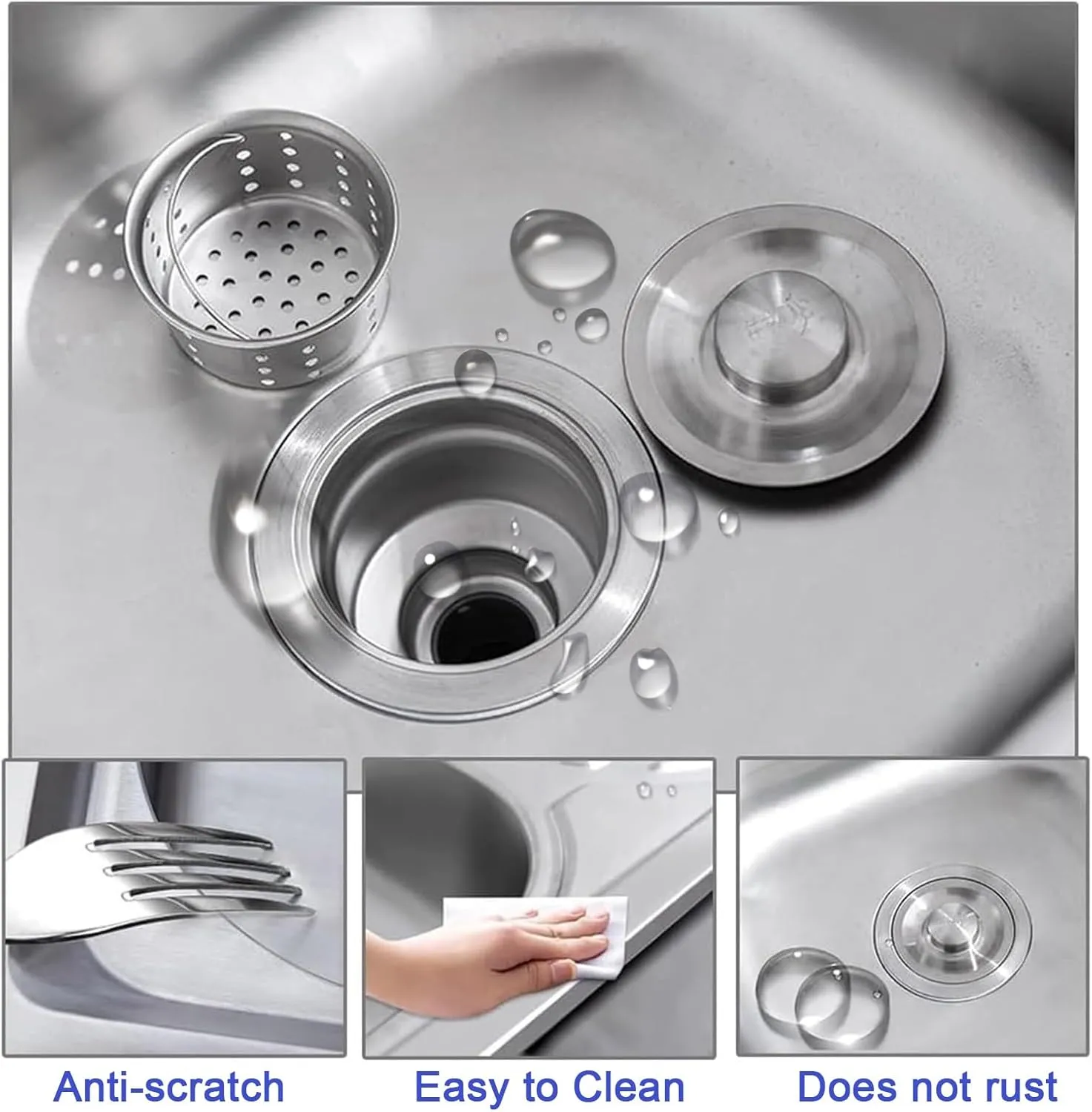 Outdoor Utility Sink,Free Standing Stainless Steel Laundry Tub, Single Bowl Portable Washing Hand Basin Station,with Cleaning Table&Storage Shelves for Garage, Restaurant, Kitchen,Camping, Backyard(Do