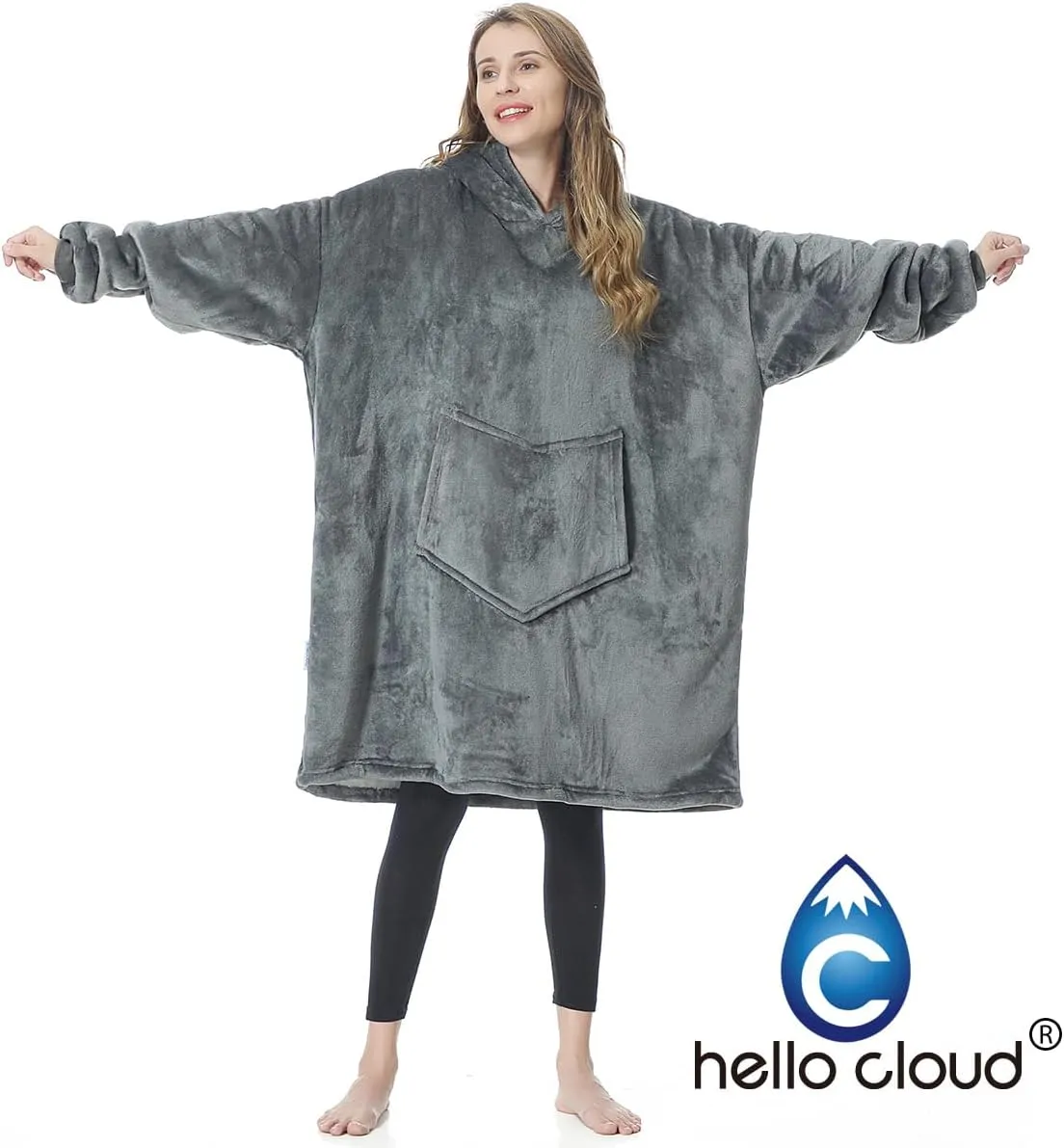 Oversized Hoodie Blanket, Wearable Blanket sweatshirt, Ultra Soft Sherpa Fleece Comfy Snuggle Hoodie