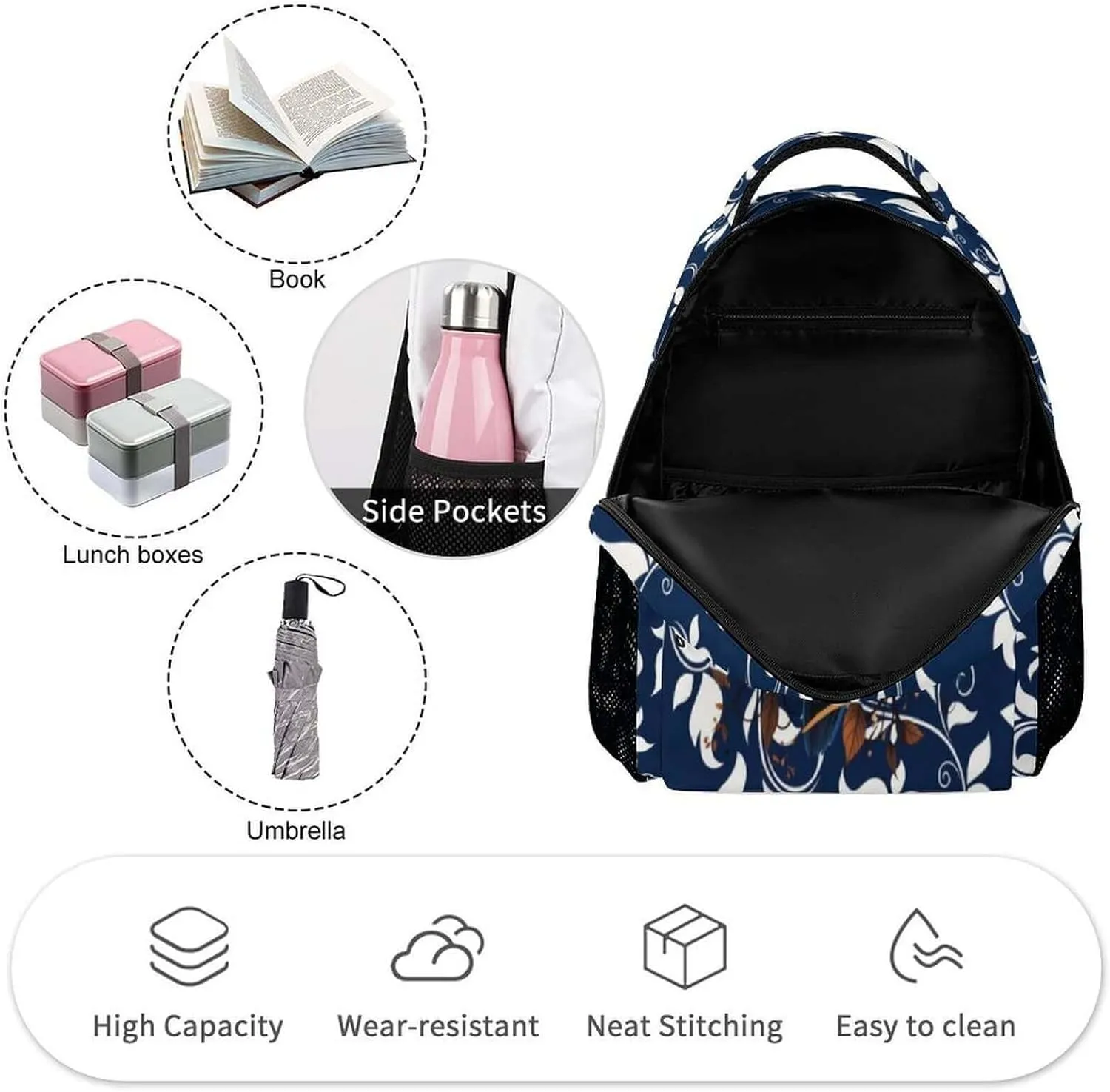 Owl Backpack for Kids Girls Boys School, 16 Inches Cute Owl Theme Bookbag, Adjustable, Lightweight, Large Capacity, Colorful Owl Backpack for School