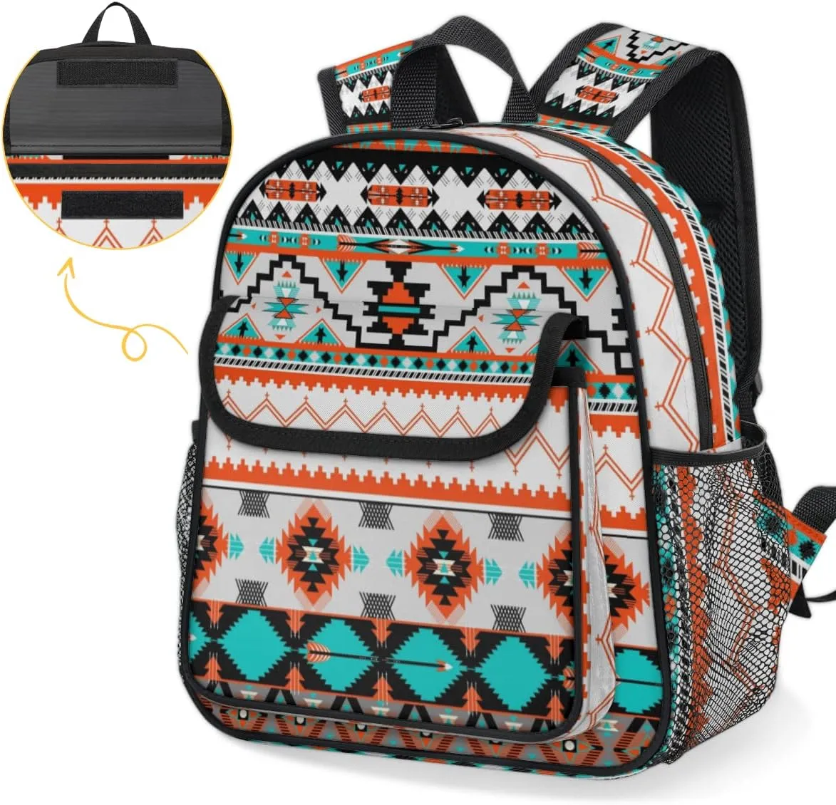 Pardick Aztec Little Kids Backpack for Boys Girls Aztec Print Pre-K Toddler Backpack Travel Bag - Name Tag and Chest Strap
