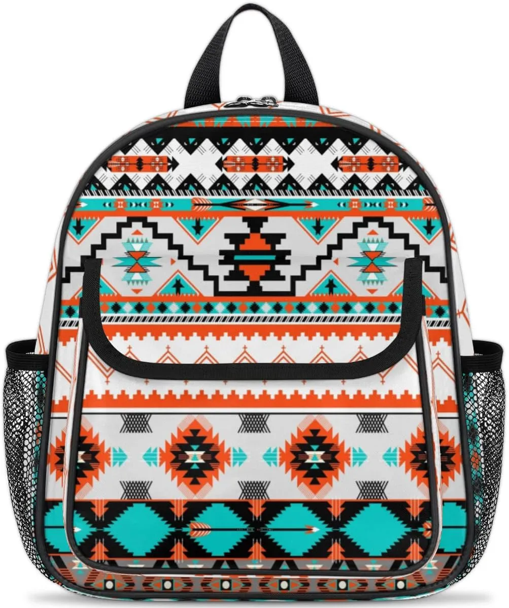 Pardick Aztec Little Kids Backpack for Boys Girls Aztec Print Pre-K Toddler Backpack Travel Bag - Name Tag and Chest Strap