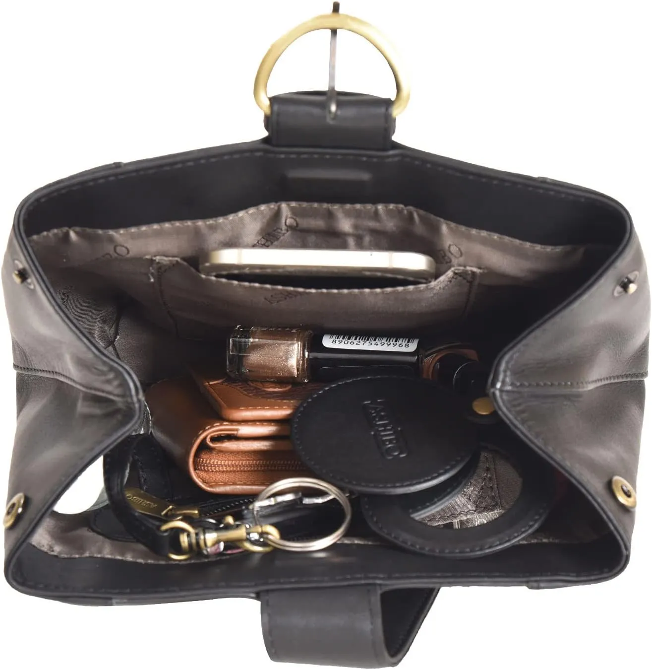 Party Wrist bag For Womens Nappa Flat Genuine Leather with Dual Secure Magnetic Buckel Closure & Makeup Mirror