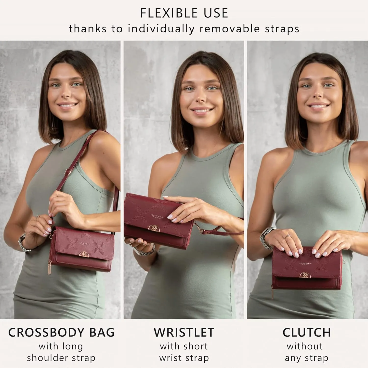 PAULO SERINI® Crossbody bag for Women - Phone Wallet Clutch Handbag - Women’s Wristlet Purses - Birthday Gifts for Women