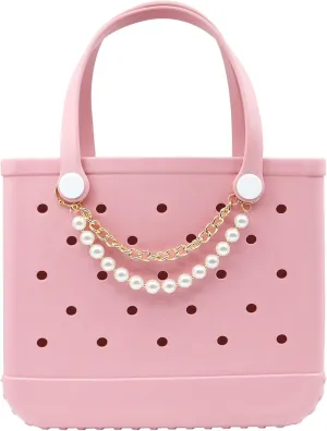 Pearls Charm for Bogg Bag, Accessories for Rubber Beach Bag Tote Handbag Crossbody Shoulder Bag Decoration, With Metal Buckle