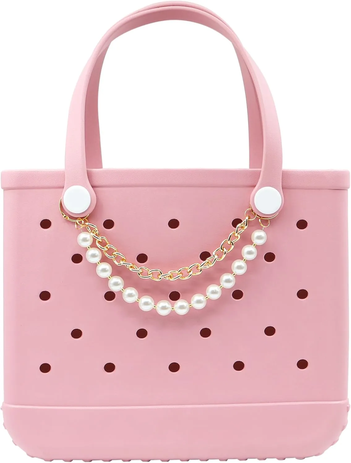 Pearls Charm for Bogg Bag, Accessories for Rubber Beach Bag Tote Handbag Crossbody Shoulder Bag Decoration, With Metal Buckle