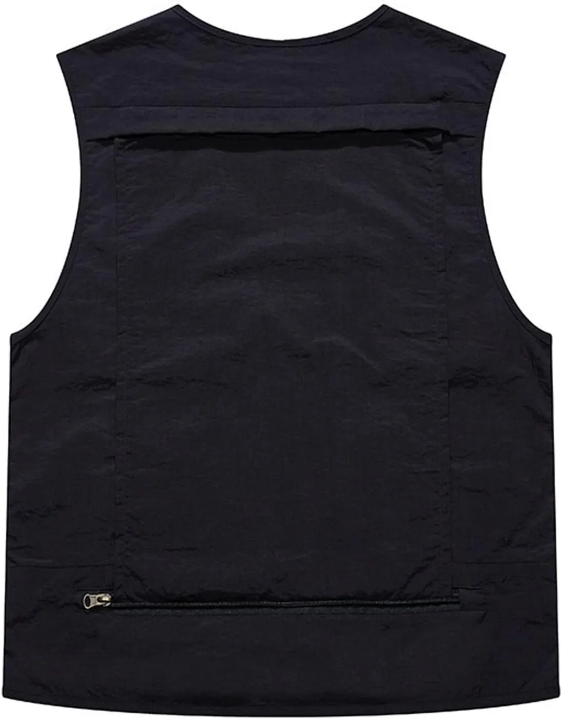Perbai Men's Black Utility Fishing Vest Outdoor Summer Lightweight Work Photo Safari Cargo Vest