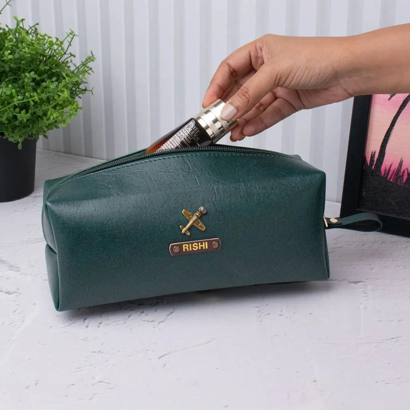 PERSONALISED MINI TRAVEL POUCH - BROWN