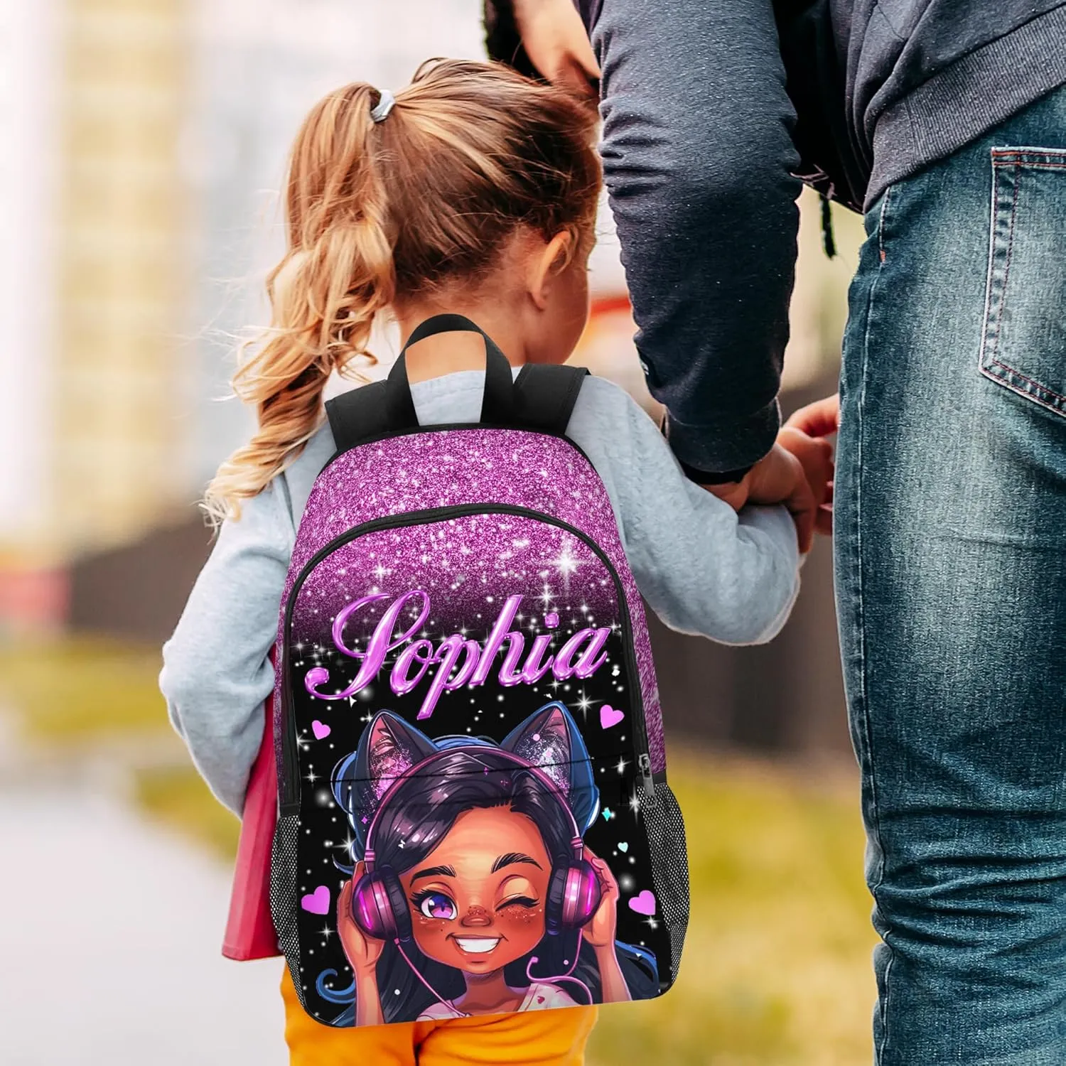 Personalized Backpacks for Girls Backpack and Lunch Box Set Back to School Gifts for Daughter Customized Kids Backpack Casual Unisex School Bags Custom Backpack Shoulders with Name