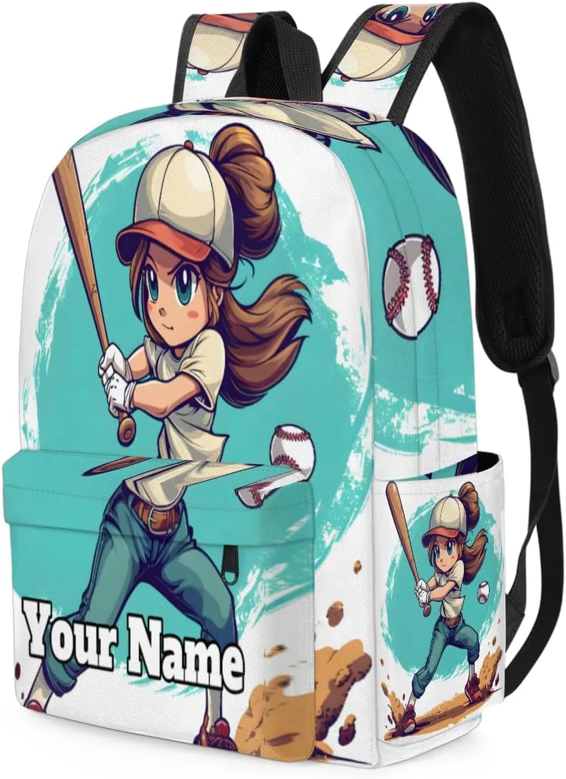 Personalized Baseball Preschool Toddler Backpack for Boys Girls Custom Kids Name Small Bookbags Kindergarten Elementary Backpack, Baseball Player