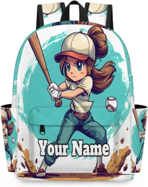 Personalized Baseball Preschool Toddler Backpack for Boys Girls Custom Kids Name Small Bookbags Kindergarten Elementary Backpack, Baseball Player