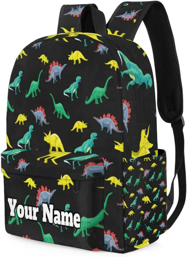 Personalized Colorful Dinosaurs Preschool Toddler Backpack for Boys Girls Custom Kids Name Small Bookbags Kindergarten Elementary Backpack, Cute Dinosaur